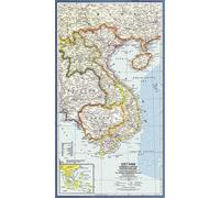 1965 Carte du Vietnam, du Cambodge, du Laos et de l'Est de la Thaïlande
