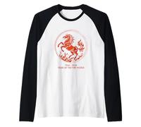 1966 2026 Année du Cheval de feu 60e Anniversaire Zodiaque Manche Raglan