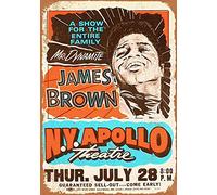 1966 James Brown at The Apollo Theater Reproduction de décoration murale en métal 20,3 x 30,5 cm