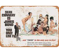 1967 James Bond You Only Live Twice Plaque en métal rétro 30,5 x 20,3 cm