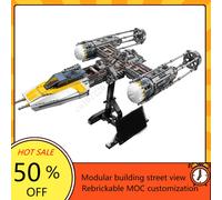1967 pièces y-wing Starfighter guerre spatiale militaire MOC SpaceShip modèle de combat Puzzles personnalisés Architecture bricolage assemblage modèle jouet cadeau Pas de figurine, pas d'autocollant