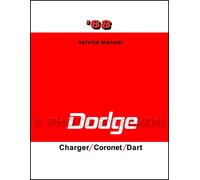 1968 Dodge Charger Coronet Dart Repair Shop Manual Reprint
