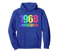 1968 édition limitée millésime rétro années 68 Sweat à Capuche, Unisexe pour Adultes, Bleu Royal, XXL