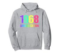 1968 édition limitée millésime rétro années 68 Sweat à Capuche, Unisexe pour Adultes, Gris Chiné, S