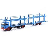1970 Camion MAN F7 Porte-voitures Avec Remorque Bleue/Rouge 1:43 IXO Models TTRX