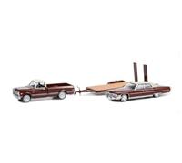 1972 Chevrolet C-10 + Trailer Rocky + Cadillac Sedan Deville "Hollywood Hitch & Tow Series 10" 1:64 Greenlight 31130A