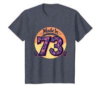 1973 : Anniversaire de Paix rétro pour Femmes, fabriqué dans Toutes Ses pièces d'origine T-Shirt, Enfant, Bleu Chiné, 3 Ans