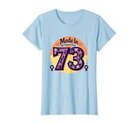 1973 : Anniversaire de Paix rétro pour Femmes, fabriqué dans Toutes Ses pièces d'origine T-Shirt, Femme, Bleu Céleste, 3XL