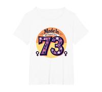 1973 : Anniversaire de Paix rétro pour Femmes, fabriqué dans Toutes Ses pièces d'origine T-Shirt, Femme Grandes Tailles, Blanc, 4X