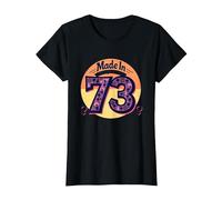 1973 : Anniversaire de Paix rétro pour Femmes, fabriqué dans Toutes Ses pièces d'origine T-Shirt, Femme, Noir, XXL