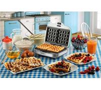 Ariete 1973 Waffle Maker, appareil à gaufres, 700 W, plaques anti-adhésives, bleu
