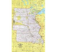 1974 Gros plan USA, Carte des Etats du Centre-Nord