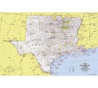 1974 Gros plan USA, carte des Etats du Centre-Sud