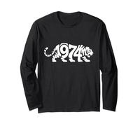 1974 Tigre - Année du Zodiaque Chinois personnalisé Word Art Manche Longue