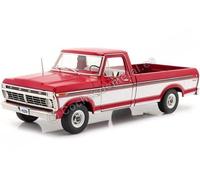 1975 Ford F-100 Pickup avec Couverture Deluxe Rouge/Blanc 1:18 Greenlight 13620