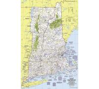 1975 Gros plan USA, carte de l'ouest de la Nouvelle-Angleterre