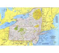 1978 Gros plan sur les États-Unis, carte du nord-est