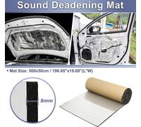 197Mil 5Mm 0.76Sqft Tapis D'Insonorisation Pour Voiture En Aluminium Avec Adhésif Pour Capot De Bateau 196,85"X19,69" Ton Argenté