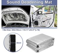 197Mil 5Mm 0,91 Pied Carré Tapis D'Insonorisation Pour Voiture En Verre Matériau Isolant Thermique Auto-Adhésif Pour Capot De Bateau 118,11"X39,37" Ton Argent