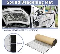 197Mil 5Mm 4.31Sqft Matériau D'Insonorisation Pour Voiture En Fibre De Verre Bouclier Thermique Auto-Adhésif Universel Pour Capot Bateau Couvercle Du Moteur 39,37"X15,75".