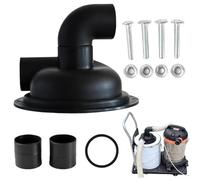 197mm Black Cyclone Separator Cover with Elbow, Pre-Drilled Replacement PP Dust Separator Cap, Vacuum Accessories for Dust Collection System