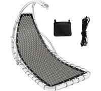 197x64cm Tissu de Rechange pour Balancelle Suspendue,Toile de Balançoire de Jardin,Remplacement de la Chaise à Bascule par du Tissu,Ensemble de Maille Renforcée de Rechange Corde (Gris Diamant)