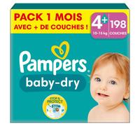 Pampers Couches Baby-Dry Pack 1 mois Taille 4 – 198 couches