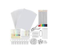 198 PCS Shrinky Art Paper Heat Shrink Sheet Plastic Kit Hole Punch