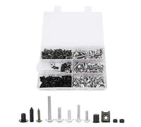 198 Pièces Ensemble Kit de Boulons de Carénage, M5 M6 Kit Boulon Carénage Universel Moto Vis Attaches Kits de Montage Carrosserie Rondelles écrous Vis Clips Assortiment Accessoire de Moto (Argent)