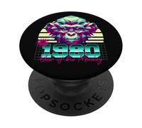1980 Année du Singe rétro années 80 Vaporwave Zodiaque Chinois PopSockets PopGrip Adhésif