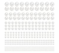 1980 Pièces Perle a Coller Autocollants Perles Auto Adhésifs Blanche Dos Plat Autocollant pour Pierres Précieuses Visage Bijoux Cheveux Perle Maquillage Nail Art DIY Artisanat Scrapbook Décoration
