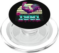 1981 Année du Coq rétro années 80 Vaporwave Zodiaque Chinois PopSockets PopGrip pour MagSafe