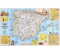 1984 Carte de voyage de l'Espagne et du Portugal