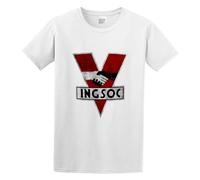 1984 Logo Vintage INGSOC Big Oceania Brother George Orwell T-Shirt White Mens Tee Unisex Shirt L