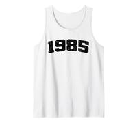 1985 Année d'anniversaire Vintage Arched Varsity Retro Distressed Débardeur