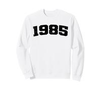 1985 Année d'anniversaire Vintage Arched Varsity Retro Distressed Sweatshirt