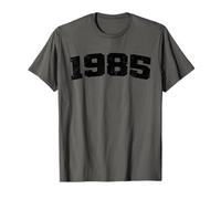 1985 Année d'anniversaire Vintage Arched Varsity Retro Distressed T-Shirt