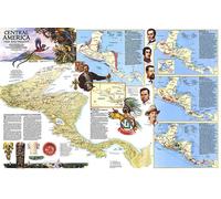 1986 Carte de l'Amérique centrale passée et présente