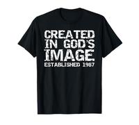 1987 Anniversaire pour Homme 1987 Année de Naissance Créée à l'image de Dieu T-Shirt