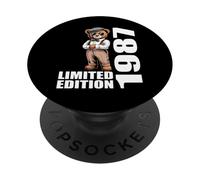 1987 Édition limitée Ours Anniversaire 1987 Vintage 1987 Rétro PopSockets PopGrip Adhésif