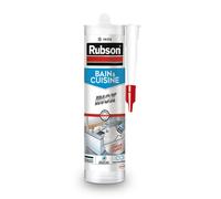 Rubson Mastic Bain & Cuisine – Joint silicone renforcé en antifongiques Inox Gris 280 ml
