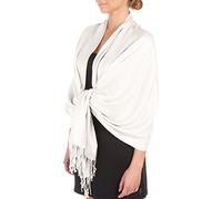 198cm x 71cm Touché soyeux Couleur Unie Type Pashmina Châle/Echarpe/Etole - Blanc