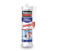 Rubson Mastic Bain & Cuisine Express – Silicone longue durée, séchage 1h, transparent 280ml