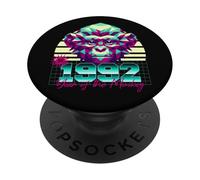 1992 Année du Singe Anniversaire 80s Zodiaque Chinois Rétro PopSockets PopGrip Adhésif