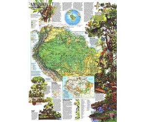 1992 Carte de l'Amazonie, une ressource mondiale en danger
