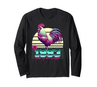 1993 Année du Coq rétro années 80 Vaporwave Zodiaque Chinois Manche Longue