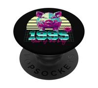 1995 Année du Cochon Anniversaire Année 80 Signe du Zodiaque Chinois Rétro PopSockets PopGrip Adhésif