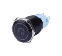 19mm 12v LED black shell metal push button switch dashboard custom Power symbol momentary latching on off car racing switch NWPNLXEA(White LED,19MM_220V)