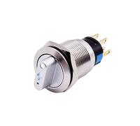 19mm 2 3 Position Métal Sélecteur Rotatif Bouton-poussoir Verrouillage SPDT 12V 220V LED Acier Inoxydable ON OFF Bouton Interrupteur 1NO 1NC ( Color : White LED Switch , Size : 3 POSITION 2NO2NC_12-24