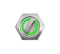 19mm 2 3 Position Metal Selector Rotary Switch Latching Push Button Switch With 12V 220V LED Illuminated Switch 1NO1NC Red Green NWPNLXEA(Green Led,MOMENTARY_3 POSITION_220V)